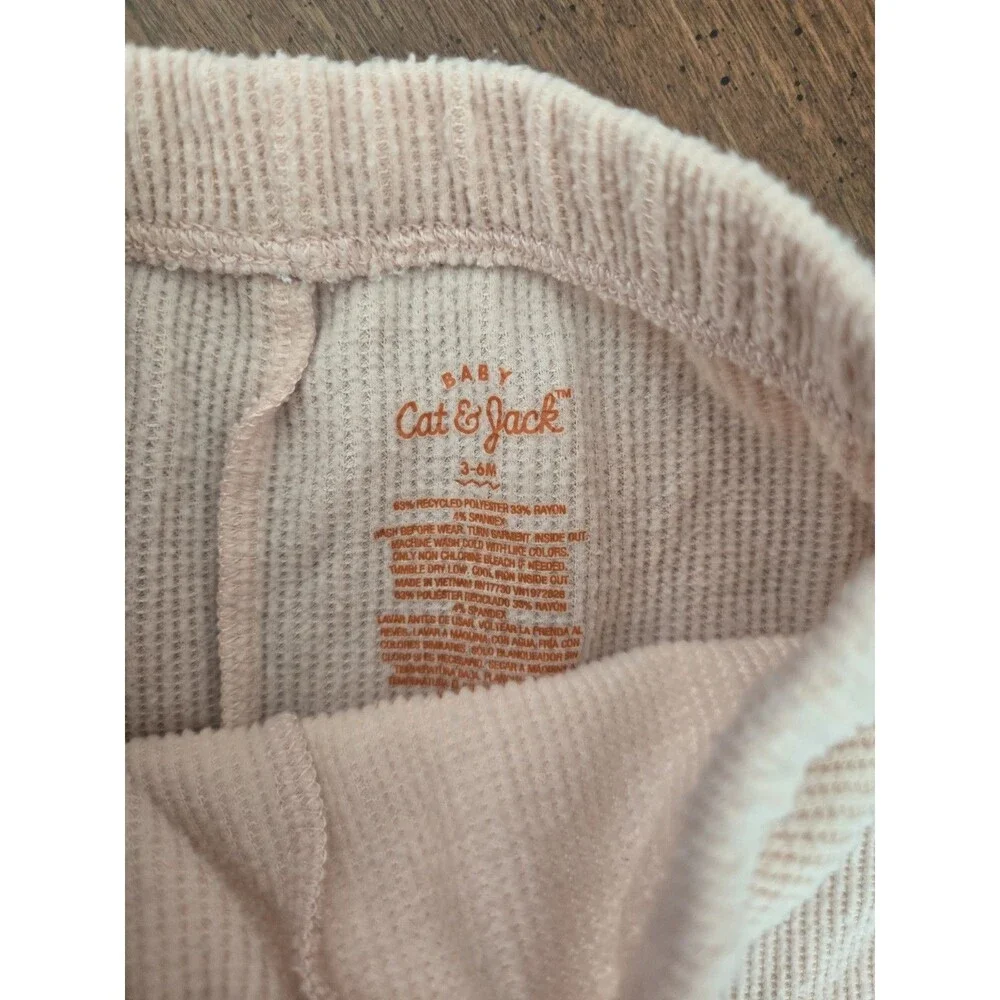Cat & Jack 3-6 Month 2 Pc Waffle Knit Sweatshirt & Pants Set Soft Pink